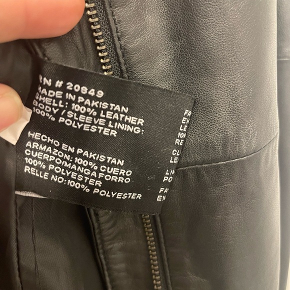 black leather mid-length coat from Excelled Collection Small NWT - Picture 6 of 8